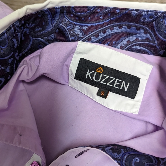 Nwot's men's tailored dress shirt, light lavender and purple cuffs, stunning, sm - Picture 4 of 8